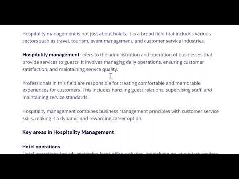 Hospitality Management