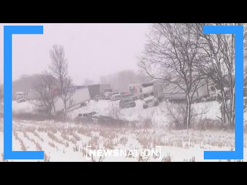 100-car pileup shuts down Michigan highway | NewsNation Live