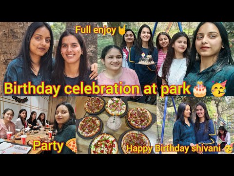 Birthday celebration at park🏞️//Happy birthday shivani🥳❤️//Pizza🍕party//neha Choudhary vlogs//