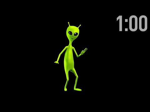 1 Minute Countdown Timer (with Music) | Animated Cartoon Alien Dancing