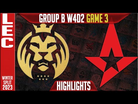 MAD vs AST Highlights Game 3 | LEC Winter 2023 Group B W4D2 | MAD Lions vs Astralis G3