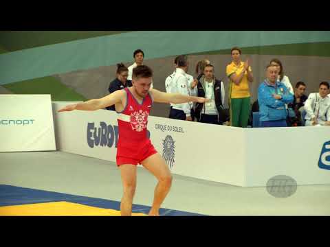 SHLYAKIN Maxim (RUS) - 2018 Trampoline Worlds, St. Petersburg (RUS) - Qualification Tumbling R1