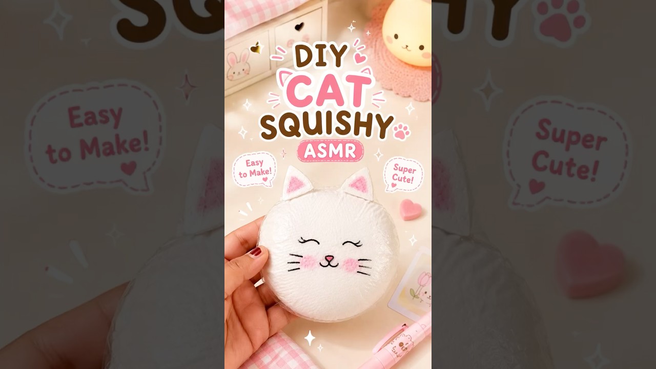 🎀✨DIY Tissue Paper Cat Squishy     ⋆｡°✩ASMR | Easy & Cute Squishy Tutorial|It’s me Hana#shorts