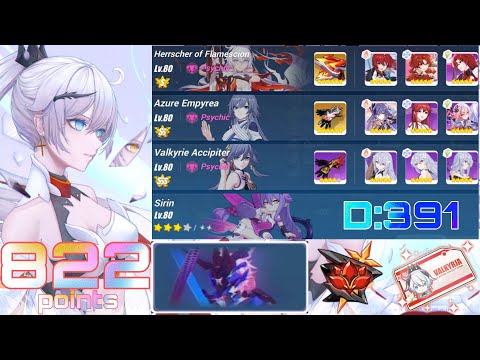 [Honkai Impact 3 SEA] EX Abyss RL (D391) - Yae Kasumi (822 pts) HoF(S2) AE(SS) VA(SSS) Sirin 3*