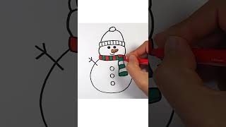 ⛄ How to Draw Snowman - Easy Drawing #easydrawing #drawingtutorial #drawing #howtodraw #draw #color