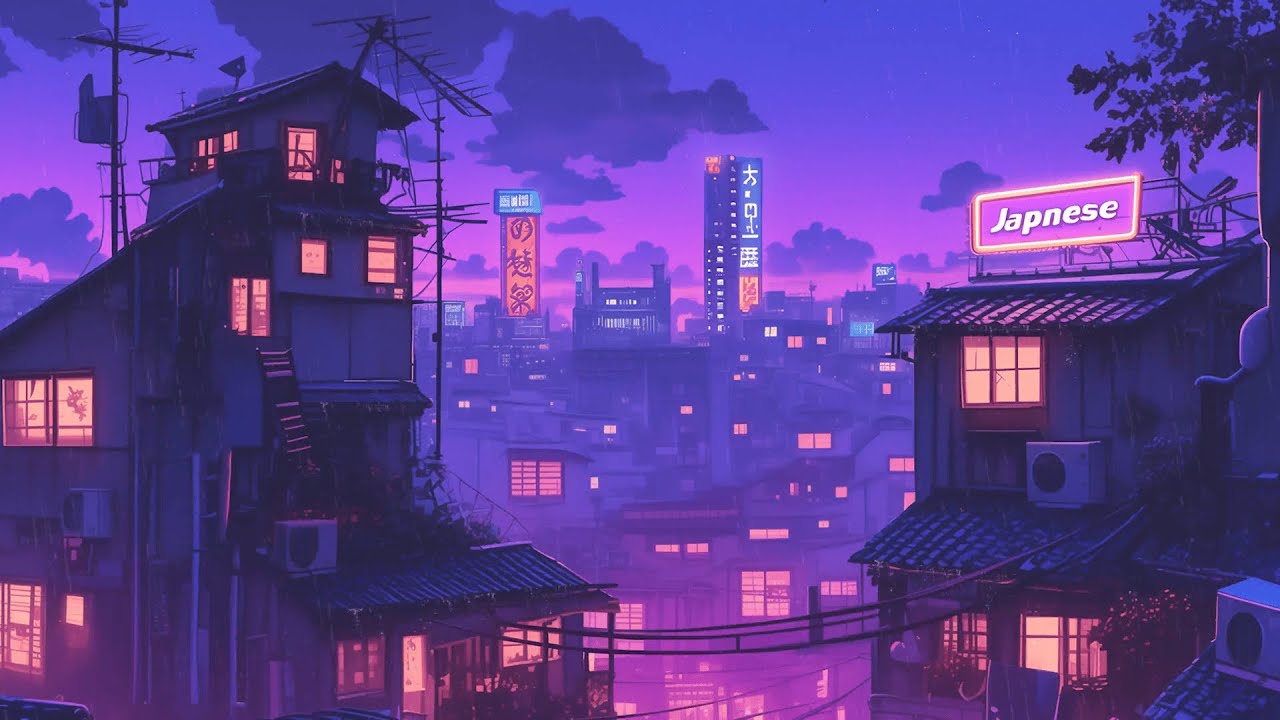 Lofi Hip Hop Beats 🌍 Nostalgic Retro Vibes & 1980s & 90s Japanese Town Ambience 🌆 Lofi Rain Playlist