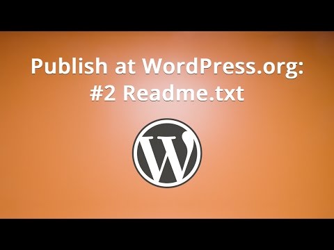 Publish at WordPress org 2 Readme txt