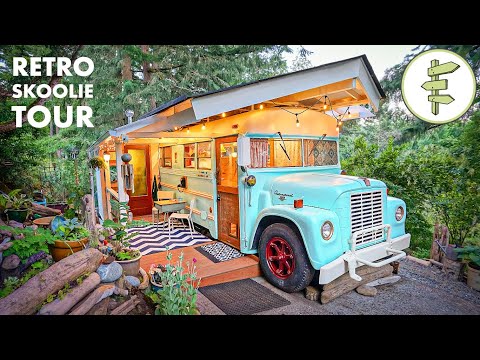 *One of a Kind* School Bus Tiny House Conversion Built with Salvaged Materials