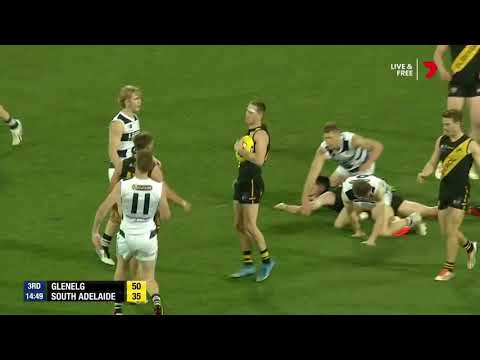 SANFL Finals Snapshot - Glenelg's Lachie Hosie gets some hang time