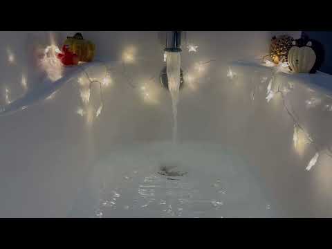 Cozy Bathtub Filling ASMR | Star Lights, Pumpkins & Relaxing Water Flow