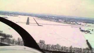 preview picture of video 'Cessna 172 Landing at Frederick Airport Maryland Runway 23 After Snowstorm Jan. 30 2011'