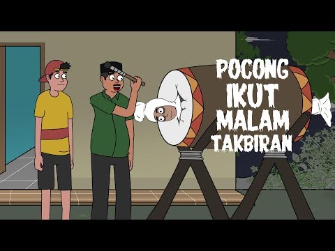 Pocong Ikut Malam Takbiran Kartun Hantu Lucu Kartun