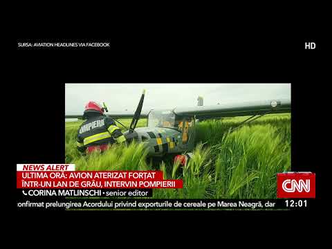 Un avion a aterizat forțat într-un lan de grâu, din Ialomița. Pompierii intervin la fața locului