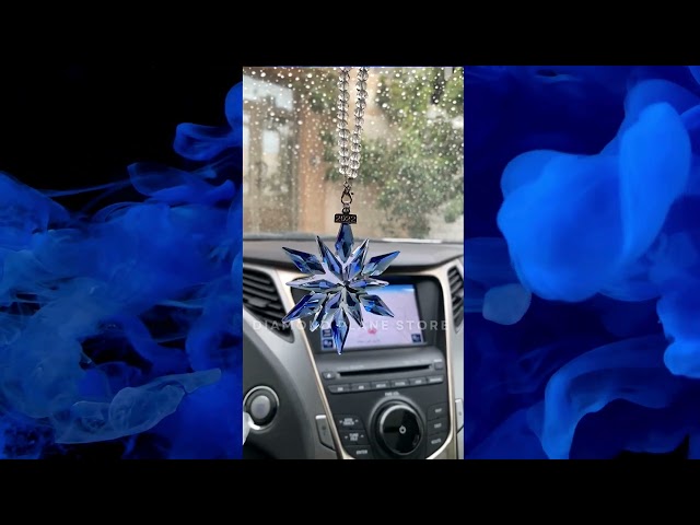تعليقة كريستال للسيارة والمنزل باللون الازرق والشف...