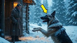 Un pastor alemán herido y congelado le ruega a un hombre que entre a la casa. No puede creer lo que