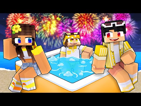 P3DRU e AMIGOS na PRAIA do ANO NOVO no Minecraft