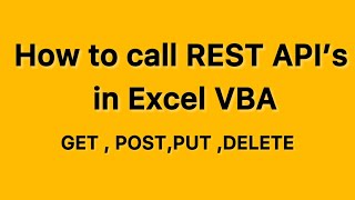 How To Call REST API From Excel VBA And Parse JSON