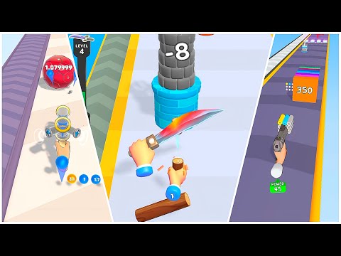 Satisfying Mobile Games ( MAX LEVEL ) - Slice Hit , Barrel evolution, Control Cars Run