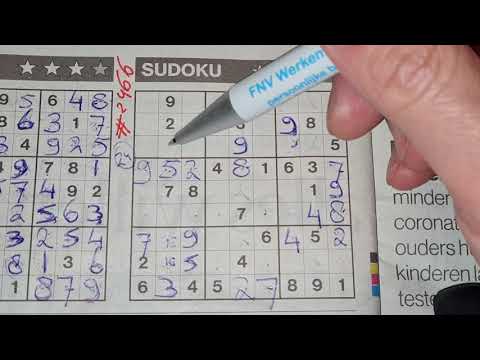 (#2466) Saturday. Four Stars Sudoku puzzle. Bonus Extra edition. 03-13-2021 Extra part 2 of 4