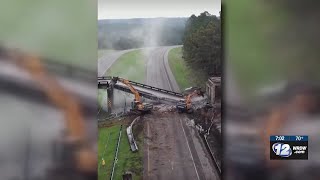Fiery tanker crash collapses bridge, shutting down I-20 for miles in Aiken County