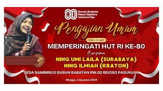 Download lagu 🔴LIVE PENGAJIAN UMUM BERSAMA NING UMI LAILA (SURABAYA) DALAM RANGKA HUT RI KE 80 mp3