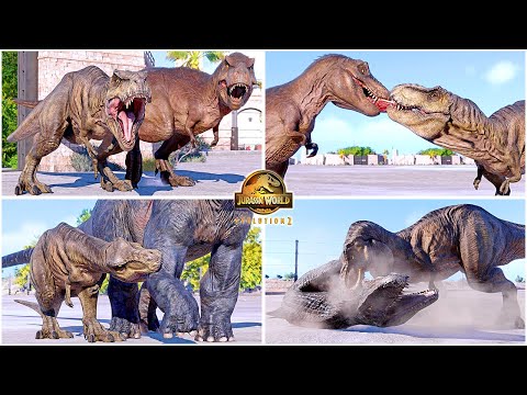 Rexy All Perfect Animations & Interactions 🦖 Jurassic World Evolution 2, T-REX 2022 in Dominion DLC