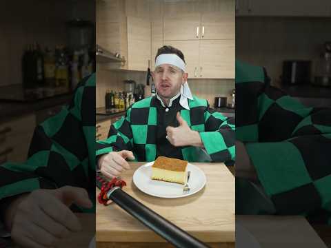 Tanjiro's Castella Cake from Demon Slayer #tanjiro #castella #cake #demonslayer #anime