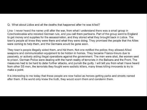 Lina Heydrich Interview - Reinhard Heydrich's wife - dispels many myths