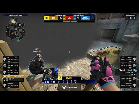 s1mple KNIFE KILL to win series against Movistar Riders