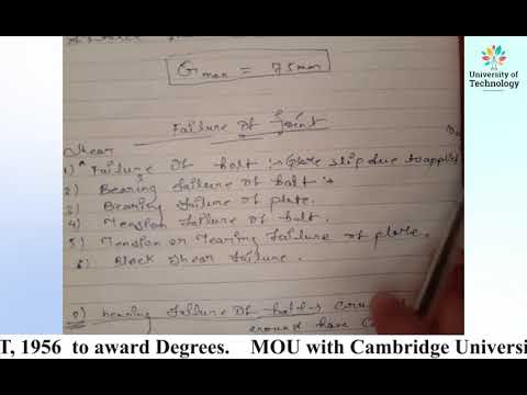 FAILURE OF BOLTED CONNECTION AND STRENGTH OF JOINT | Online Education | Learn Online