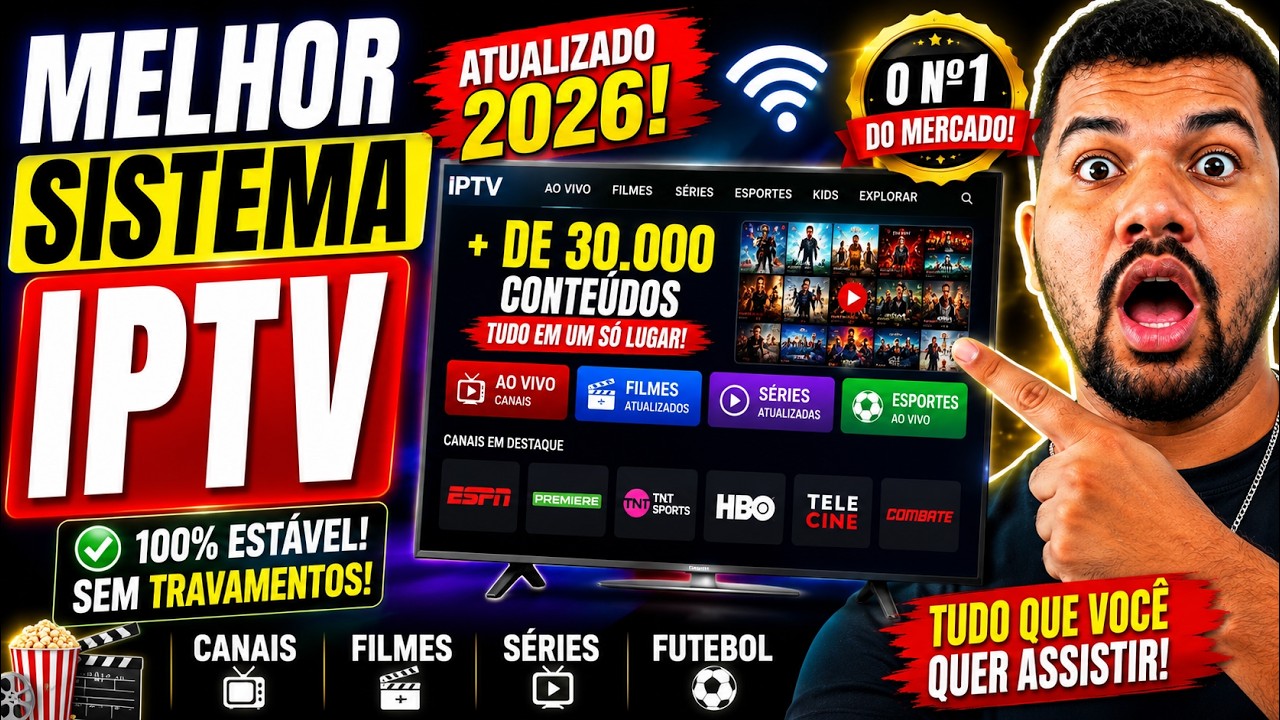 MELHOR SISTEMA DE IPTV DO MERCADO - IPTV COMPLETO COM CANAIS , FILMES E SERIES ATUALIZADOS