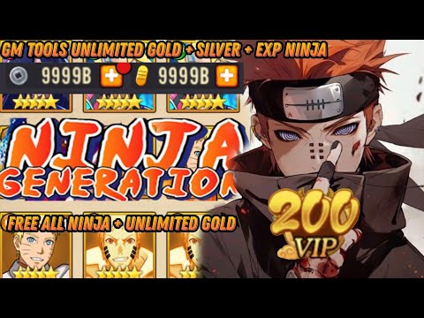 Ninja Generation Gm Tools VIP 200 - Free Ninja ★5 + Unlimited Gold + Silver + Exp Ninja & More
