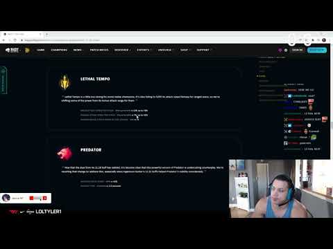 Tyler1 reacts to Lethal Tempo NERF & Rune Changes