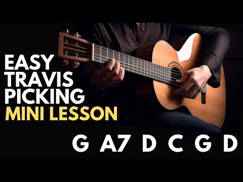 Easy Travis Picking Exercise #4 for Beginners - Developing Fingerstyle Blues