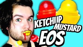 DIY Ketchup + Mustard EOS! | How To Make Condiments Into EOS Lip Balm Tutorial