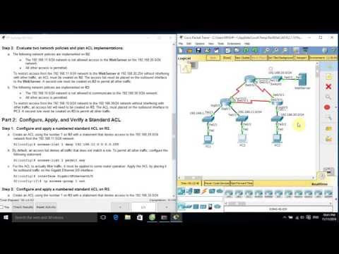 [CCNA S2] 9.2.1.10 Packet Tracer Configuring Standard ACLs