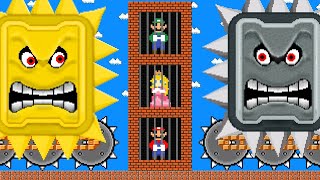 Mario Escape Mega Thwomp Gold mix Silver Rescue Luigi and Peach | Game Animation