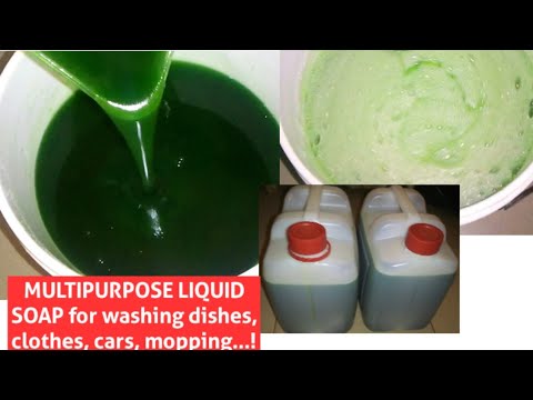 How to make Multipurpose Dish washing Liquid Soap at Home. HOMEMADE Liquid Soap recipe. #soapmaking