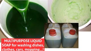How to make Multipurpose Dish washing Liquid Soap at Home. HOMEMADE Liquid Soap recipe. #soapmaking