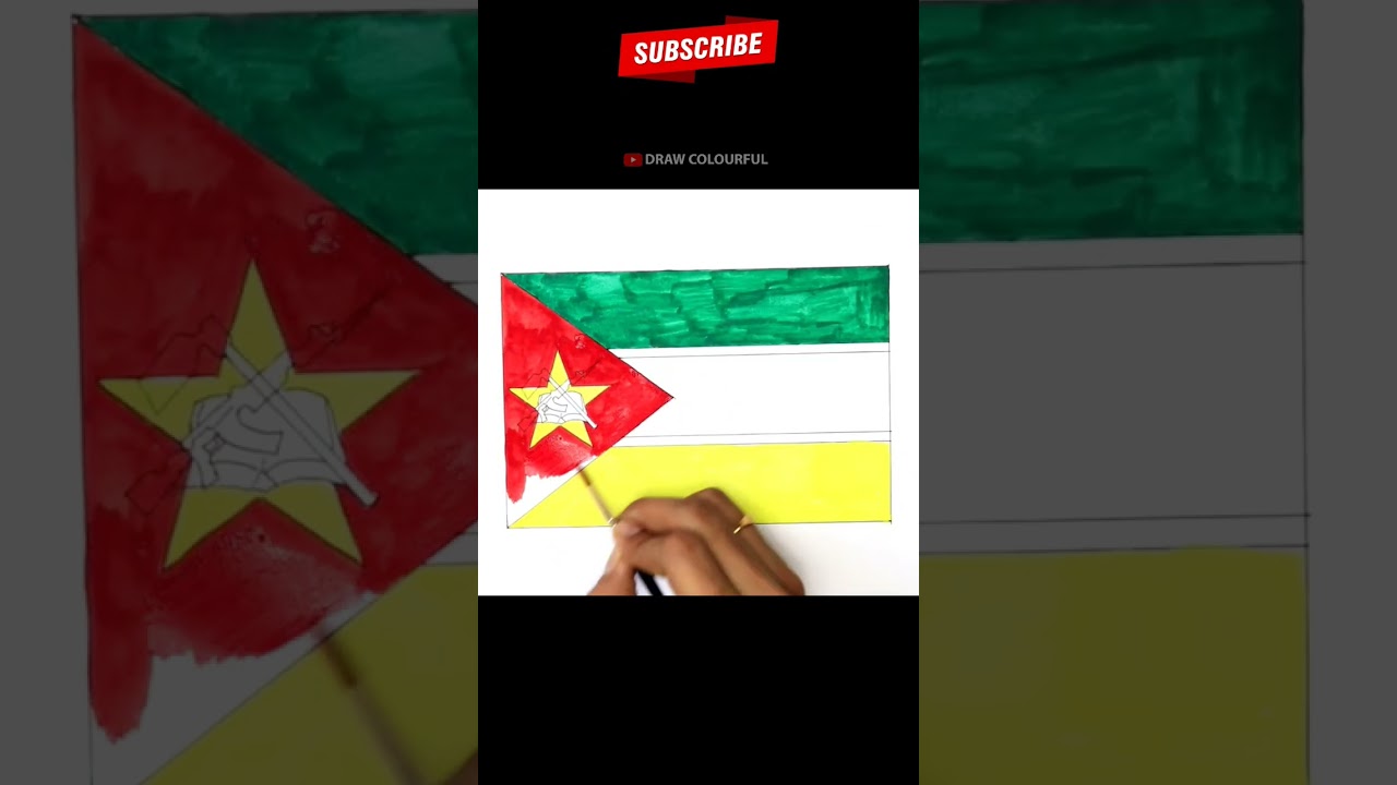 Mozambique Country Flag drawing #mozambique #flags #countries #short