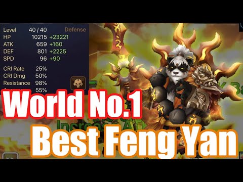 The Power World No.1 Hyper Tanky Feng Yan,  Too hard, too strong💪💪💪【Summoners War RTA】