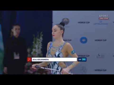 2019.04.19 Ташкент - Alina Adilkhanova 2001 🇰🇿KAZ - Булавы 15,400 - World Cup Tashkent 2019