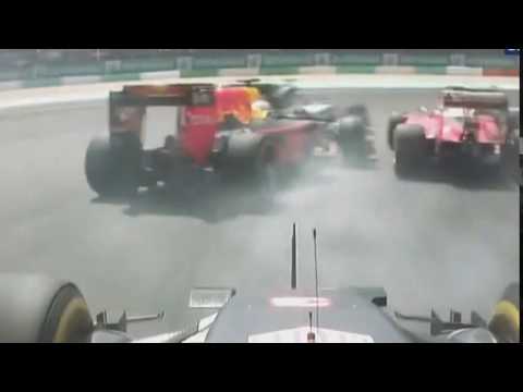 F1 Malaysia start onboard Ricciardo. Verstappen didn't touch Vettel.