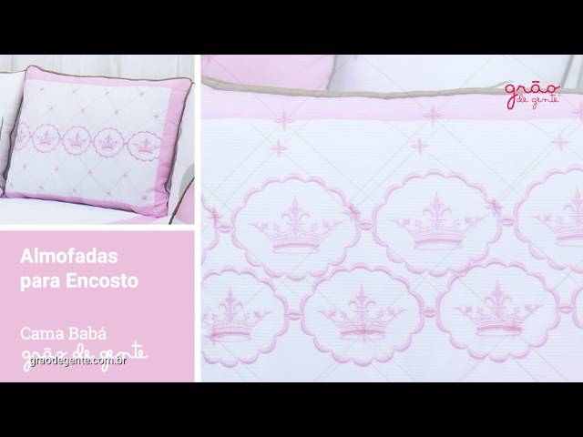 Kit Cama Babá Elegance Coroa Rosa | Ref: 59135