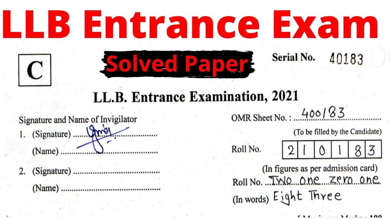 Watch video LLB Entrance Exam Paper 2021 | LLB Entrance Exam Previous Year Paper | LLB Entrance Exam old Paper Now LLB Entrance Exam Paper 2021 | LLB Entrance Exam Previous Year Paper | LLB Entrance Exam old Paper
