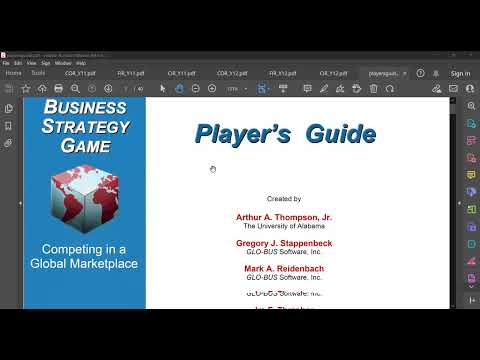 BSG Master Class-Business Strategy Game 2022, Players Guide Analysis