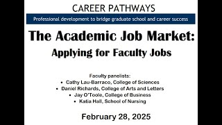 The Academic Job Market: Applying for Faculty Jobs