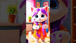 little mischievous cat cut her purple hair 🤧😭😭✂️#cats #catstory #shortvideo #story #storytime