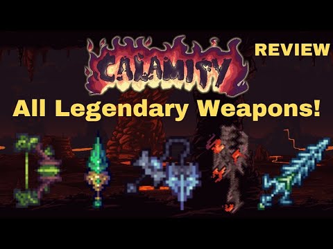 Terraria Calamity Mod; Every Legendary Weapon in DEATHMODE! (REVIEW)