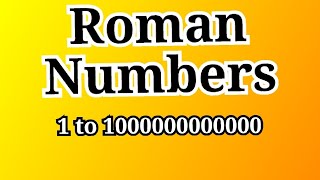 Roman Numbers  1 to 1000000000000